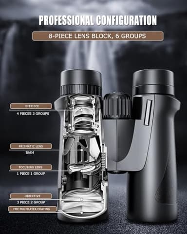 Powerful 12x42 Youth Binoculars for Adults high Powered Hunting Birding Travel Theater Astronomy Bird Watching Stargazing Star Gazing Opera geo Safari Marine Birdwatching - Image 5