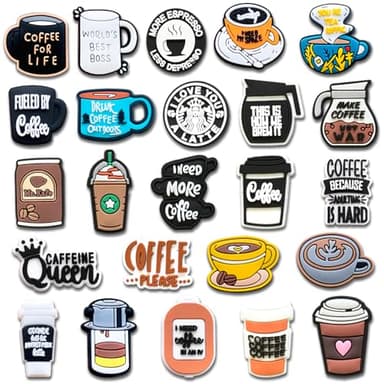 Coffee Shoe Charms for Croc, Coffee Shoe Decoration for Shoes Bracelet Wristband Clog Sandals Birthday Party Favors - Image 1