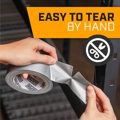 Lockport Duct Tape Heavy Duty Waterproof - 30 Yards x 2 Inch - 12 Roll Pack Silver Duct Tape Bulk Pack - No Residue, Flexible, Strong, All-Weather and Easy Tear - Grey Heavy Duty - Image 3