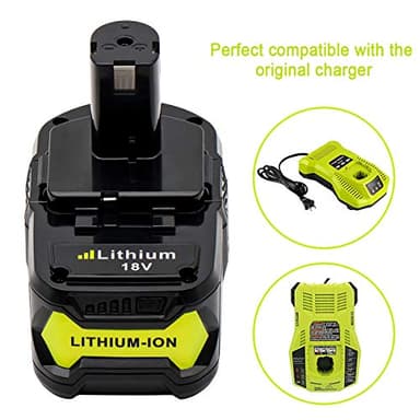 KINGTIANLE 1pack 6.0Ah 18V Replacement Battery for Ryobi 18V Lithium P102 P103 P105 P107 P108 P109 Ryobi ONE+ Cordless Tool - Image 4