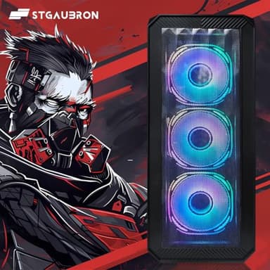 STGAubron Gaming PC Computer Desktop, 13th Gen Intel Core i5-13400F up to 4.6G, GeForce RTX 3050 6G, 16G DDR4, 512G SSD, RGB Fan x4, WiFi 6 & BT 5.2, Windows 11 Home - Image 2