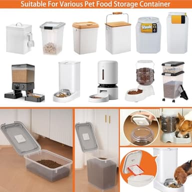 KuangBiao 4-Pack Desiccant Bags for Pet Food Storage & Automatic Feeders | Moisture Absorbers with Holder Case & Sticker | Keep Dry, Fresh - Image 6