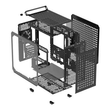 Cooler Master QUBE 500 Flatpack High Airflow Gaming ATX PC Mid-Tower, Customizable, Tempered Glass, Vertical GPU Mount, 365mm GPU Clearances, USB-C, Carrying Handle, Gem Mini - Image 17