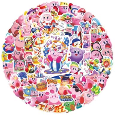 100PCS Cartoon Kirby Stickers for Kids,Vinyl Waterproof Decal for Water Bottle Laptop Toy Sticker for DIY Decorate Bumper Phone Hard Hat Kids Teens Gifts (Kirb) - Image 6
