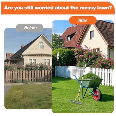 TOOVEM Thatch Rake, 15-inch Lawn Thatching Rake with Heavy Duty Steel Tines & Ergonomic Handle, 70-Inch Professional Dethatching Rakes for Effective Lawn Care, Garden & Yard Tool - Image 6