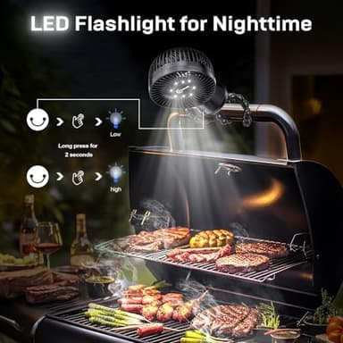 20000mAh Portable Stroller Fan, 120° Auto Oscillation, 3-IN-1 with Power Bank LED Light Detachable Flexible Tripod Rechargeable Battery Powered Clip On Fans Desk for Baby Crib Car Seat Travel - Image 7