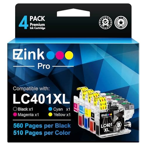 E-Z Ink Pro LC401XL LC401 Compatible Ink Cartridges Replacement for Brother LC401XL LC 401 XL to use with MFC-J1010DW MFC-J1012DW MFC-J1170DW (Black Cyan Magenta Yellow, 4 Pack) - Image 1