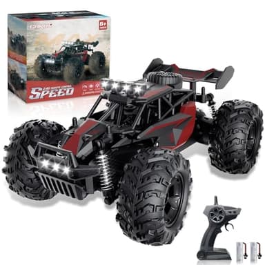 Carox Remote Control Car, 2.4GHz 25KM/H High Speed RC Car, 1:18 Off-Road Monster Truck with LED Lights and 1800mAh Rechargeable Battery – Ideal Gift for Boys 6+ - Image 1