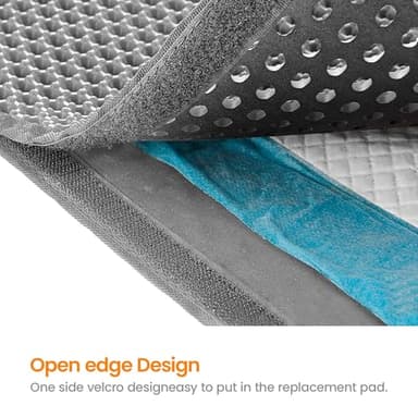 Cat Litter Mat-30"X24" Jumbo Litter Trapping Mat EVA Honeycomb,Urine & Waterproof Scatter Control Matt for Cat With Handle Design Easier To Clean, Less Waste, Soft On Paws, Gray - Image 4