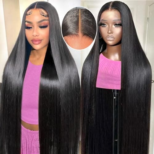 NOLLIPOPCO 28 Inch 13x6 Lace Front Wigs Human Hair HD Straight Lace Front Wigs Human Hair Pre Plucked 180% Density 12A Lace Front Wigs Glueless Wigs for Black Women - Image 1