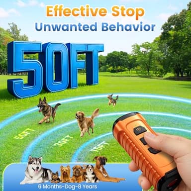 Dog Bark Deterrent Device, Anti Barking Device for Dogs 3X Ultrasonic to Stop Barking Neighbors Dog| 50ft Range, 5 Adjustable Modes, Flashlight & Beep | Safe & Effective for Small, Medium & Large Dogs - Image 5
