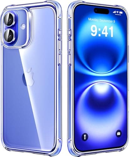 Mkeke for iPhone 16 Case Clear, [Not Yellowing] [16FT Military-Grade Drop Protection], Slim Clear iPhone 16 Case for Apple iPhone 16 with Shockproof Bumper 2024 - Image 1