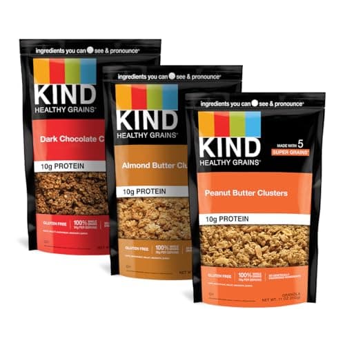 KIND Healthy Grains Clusters, Granola Variety Pack, Healthy Snacks, Good Source of Fiber, Gluten Free, Whole Grains and Oats, 10g Protein, 3 Count - Image 1