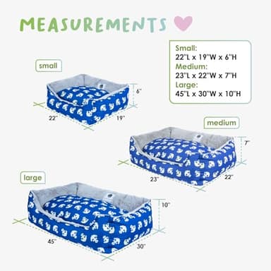 Petique Anchor's Away Reversible Pet Bed, Blue, Small - Image 9