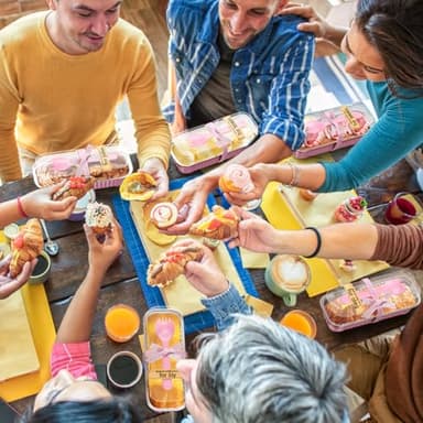 Gyreuni Loaf Baking Pans with Set- 50Pack Pink Mini Cake Pans with and Spoons＆Sticker,10 Piping Bags＆11yd Ribbon,Aluminum cake tins with lids for Cheesecake and Small Cake Container - Image 6