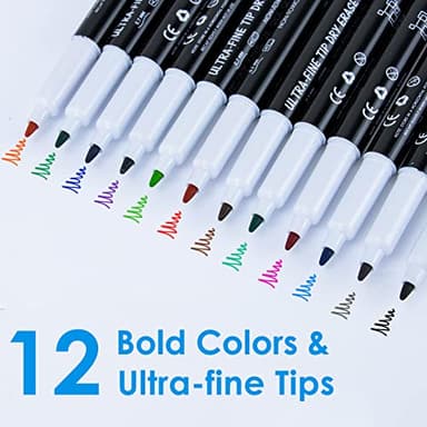 maxtek Dry Erase Markers, 0.7mm Ultra Fine Tip, Low Odor, 12 Count - Image 4