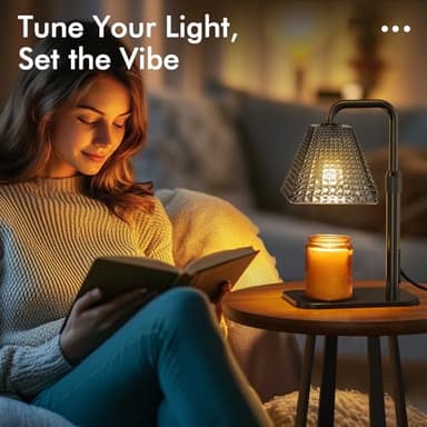Candle Warmer Lamp with 2 Bulbs, Dimmer Adjustable Height Candle Lamp, 2/4/8H Timer, Home Decor, Wax Melts Warmer for Candle Jar, Thoughtful Daily Gifts for Housewarming, Birthday, Mother, Firends - Image 6