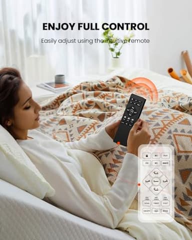 Amada Queen Adjustable Bed Frame with Massage, Head & Foot Incline, Wireless Remote, 4 Built-in USB Ports, LED Night Light, 4 Height-Adjustable Legs, Electric Bed Base, 01B-Q1 - Image 6