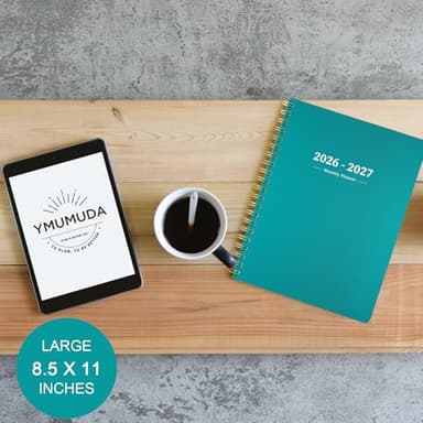 Ymumuda 2026 Planner-2 Year Monthly Planner 2026-2027, JAN.2026 - DEC.2027, 8.5" x 11", 26-27 Monthly Calendar,Large Planner with Spiral Bound, 24 Months Perfect for School Office Schedule - Turquoise - Image 7