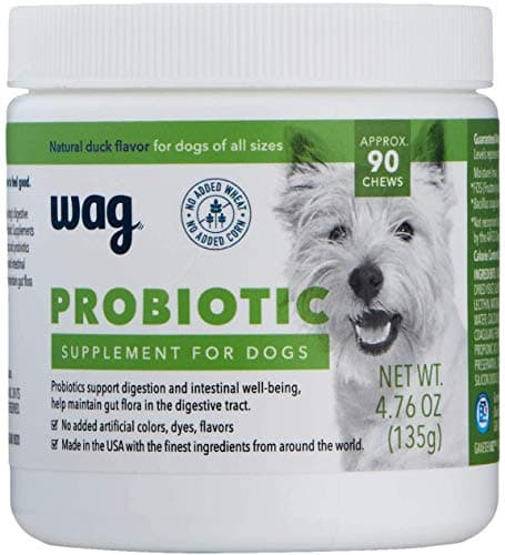 Amazon Brand - Wag Probiotic Supplement Daily Chews for Dogs, Supports Digestion and Gut Health, Natural Duck Flavor, 90 count - Image 1