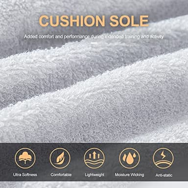 CS CELERSPORT Ankle Athletic Running Socks Low Cut Sport Tab Sock for Men and Women (6 Pairs), Medium, White - Image 5