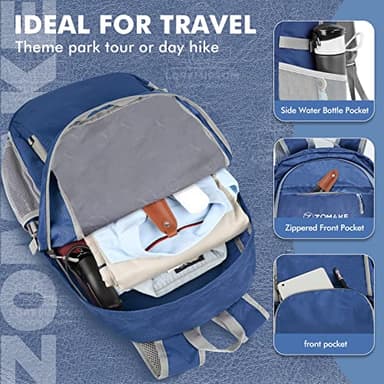 ZOMAKE Lightweight Packable Backpack 30L, Foldable Hiking Backpacks Water Resistant Compact Folding Daypack for Travel(Navy Blue) - Image 6