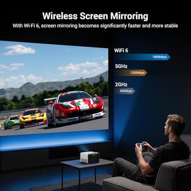 Official Licensed Netflix Smart Projector, HAPPRUN Projector 4K with Wifi and Bluetooth, DoIby Audio, Built-in Apps, Native 1080P 1000ANSI, Electric Focus, Portable Projector for Home Cinema, Bedroom - Image 8