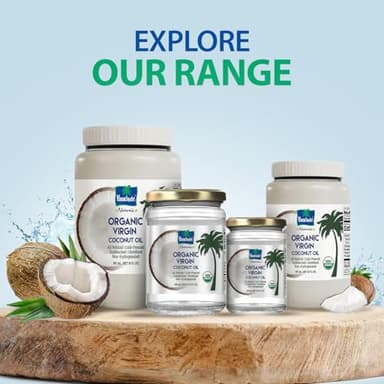 "Parachute Naturalz Organic Virgin Coconut Oil | Cooking Oil, Hair Oil, Body Oil & Oil Pulling | Cold Pressed | Unbleached | Unrefined | Non-Hydrogenated | MCT Oil | USDA Certified | 49 fl oz | Plastic Jar" - Image 8