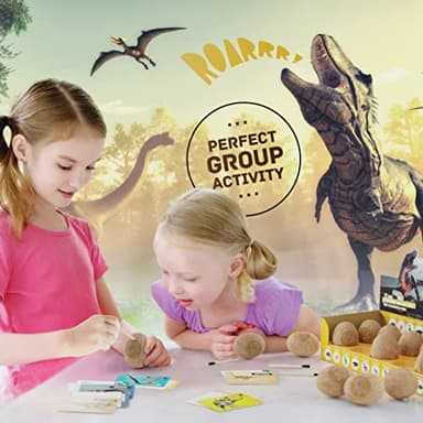 Dan&Darci Dig a Dozen Dino Egg Kit for Kids - Dinosaur Toys Gift 3-12 Year Old - 12 Eggs & Surprise Dinosaurs - Basket Stuffers - Science STEM Activities - Boy Toy Party Gifts for Boys & Girls - Image 3