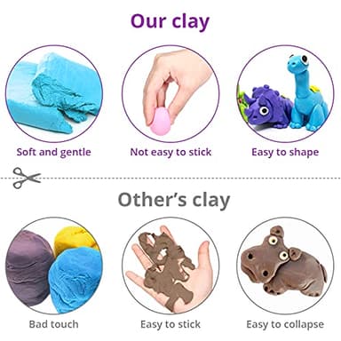 Air Dry Clay 24 Colors, Modeling Clay for Kids, DIY Molding Magic Clay, Toy Gifts for Age 3+ Years Old Boys Girls Kids - Image 4