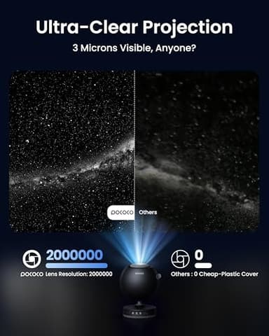 POCOCO Galaxy Star Projector for Bedroom with Replaceable Optical Film Discs, Home Planetarium Night Light Projector with High-Definition Soft Light for Relax, Study, and Meditate, Stress Relief Gifts - Image 2