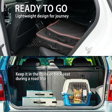 PETKARAY Travel Litter Box, Cat Portable Litter Box, Foldable Travel Kit for Cats in Car, Includes Replacement Liner with Collapsible Zipped Lid - Image 6