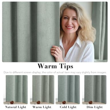 H.VERSAILTEX 100% Blackout Curtains for Bedroom Thermal Insulated Linen Textured Curtains Heat and Full Light Blocking Drapes Living Room Curtains 2 Panel Sets, 52x96 - Inch, Green Bay - Image 5