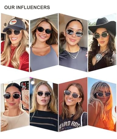 SOJOS Retro Oval Sunglasses for Women Trendy Classic Shades UV400 Protection, Gold/Grey - Image 2