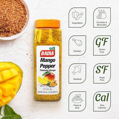 Badia Mango Pepper Seasoning, 24 oz - Sweet & Zesty Citrus Pepper Blend for Chicken, Seafood & Vegetables - Image 2