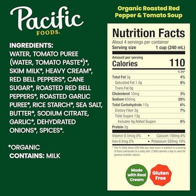 Pacific Foods Organic Roasted Red Pepper and Tomato Soup, 32 oz Carton (Pack of 12) - Image 2