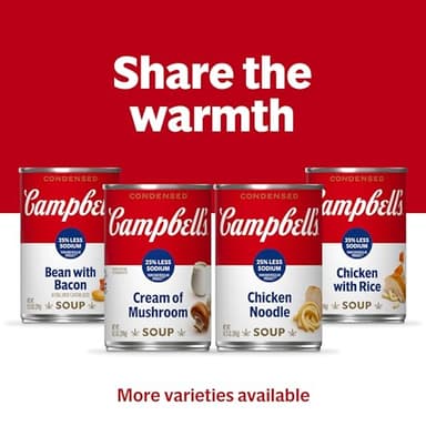 Campbell’s Condensed 25% Less Sodium Chicken and Rice Soup, 10.5 oz Can (Case of 12) - Image 8