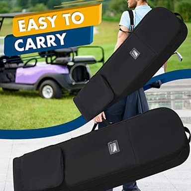 DAREKUKU Golf Travel Covers for Airlines with Detachable Shoulder Straps, Soft Foldable Golf Club Travel Bags, 900D Heavy Duty Oxford -Universal Size, Black - Image 7