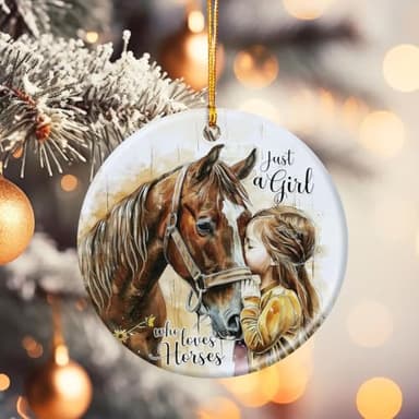 Tiny Detalles Horse Ornaments 2025 for Girls, Just A Girl Who Loves Horses, Rustic Farmhouse Decor, Xmas Hanging Tree Decorations - Image 6