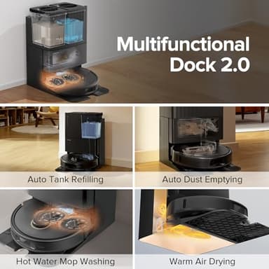 roborock Qrevo Pro Robot Vacuum and Mop with FlexiArm Design Edge Mopping, Dynamic Hot Water Mop Washing and Drying, Intelligent Dirt Detection, 7,000 Pa Suction, Ideal for Carpets - Image 2