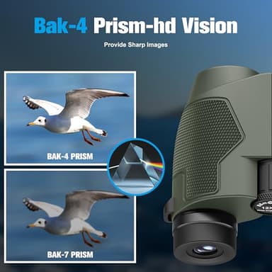 Binoculars 12x25 for Adults and Kids Night Vision Binoculars Compact Binocular Large Eyepiece Waterproof Binocular Easy Focus Wide Field of View for Bird Watching,Hiking,Hunting,Concert - Image 4