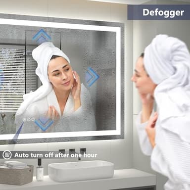 ODDSAN LED Bathroom Mirror for Wall 72x 40, Large Lighted Vanity Mirror with Lights, Dimmable, Anti-Fog, Shatter-Proof, ETL Listed (Front + Backlit) - Image 4