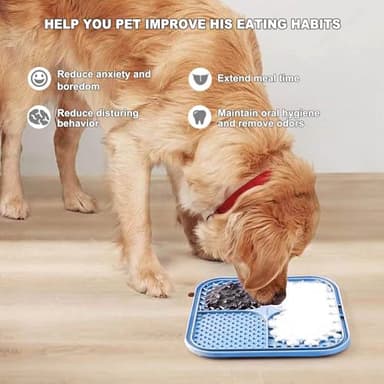 Azyh 2 PCS Licking Mat for Dogs & Cats with Suction Cups, Dog Slow Feeder Lick Pat for Anxiety Relief, Dog Toys Feeding Mat for Butter Yogurt Peanut, Pets Bathing Grooming Training Mat (7.9''*7.9'') - Image 6