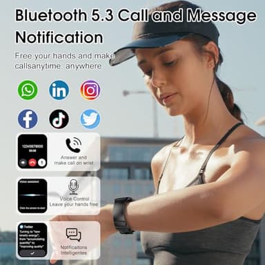 Smart Watch for Men Women, 1.85" Smartwatch (Answer/Make Call), 2025 Fitness Activity Tracker, 110+ Sport Modes/Heart Rate/Sleep Monitor/Pedometer, IP68 Waterproof Fitness Watch for Android iOS, Black - Image 3