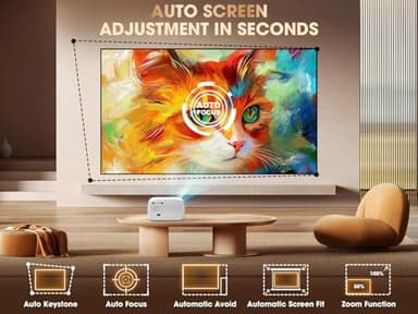 VIZONY E1 Pro Netflix-Certified Smart Projector, 550 ANSI Lumens, WiFi Bluetooth, Auto Focus & Keystone, Native 1080P & 4K Support, Full-Sealed Optical Engine, Portable Home Theater for Indoor/Outdoor - Image 3