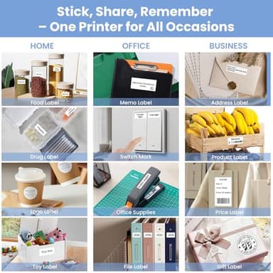 NHOWIN Sticker Printer, Thermal Sticker Maker with 4 Roll Paper Sticker Maker Machine Bluetooth Inkless Mini Label Maker for Student, Teacher, Home, School, DIY Creations, Sticky Scrapbook, Lists - Image 7