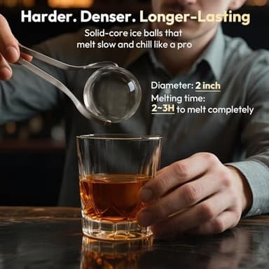 2'' Clear Ice Ball Maker – 4 Ice Spheres in 35min, 144 pcs/Day, Auto&Manual Fill, Fast Ice Machine with LCD Touch Panel, Self-Cleaning, Quiet Home & Bar Ice for Whiskey Bourbon Parties - Image 3