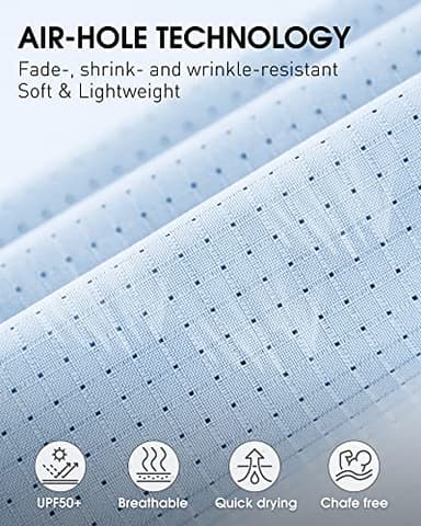 33,000ft Men's UPF 50+ UV Short Sleeve Hiking Fishing Shirt Quick Dry Cooling PFG Sun Protection Shirt for Travel Safari Light Blue - Image 6