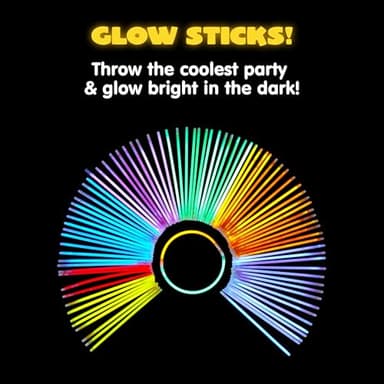 JOYIN 600 Pcs 8" Glowsticks, Halloween Supplies Pack, Bracelets Necklaces, Glow in the Dark Party Favors, Easter, Christmas, Football Party Supplies - Image 2