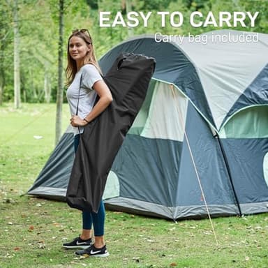 EVER ADVANCED Tall Directors Chair with Cup Holder 31", Bar Height Folding Chair for Camping, Sports with Carry Bag, Mesh Pockets and Footrest, Heavy Duty 300 lbs, Black - Image 8